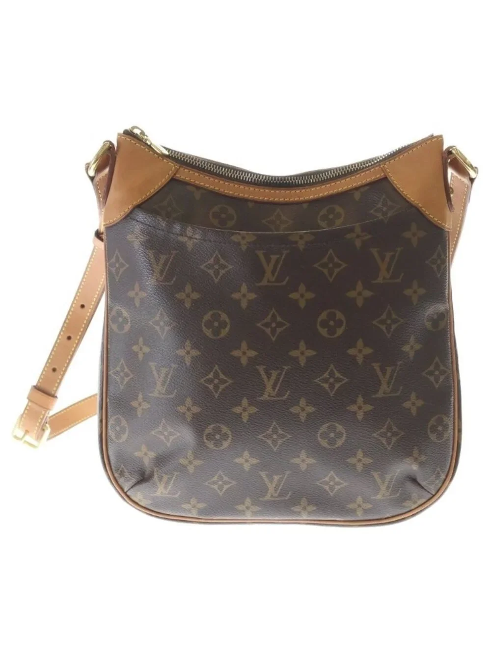 Louis Vuitton Monogram Odeon PM Shoulder Bag Pochette Brown Leather Gold